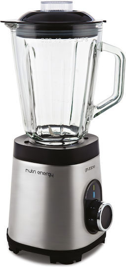 Gruppe Nutri Energy Μπλέντερ με Γυάλινη Κανάτα 1.5 lt 550W Inox