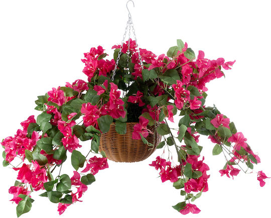 Globostar Künstlicher Garten Rhododendron Hängende Pflanze 20634 Künstliche Hängende Dekorative Pflanze Rosenbusch Y60cm