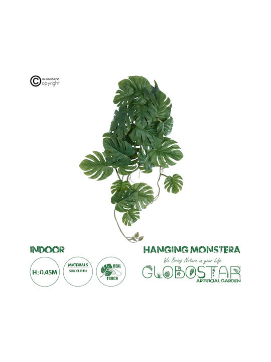 Decorative Artificial Plant Monstera Green 45cm in Box GloboStar
