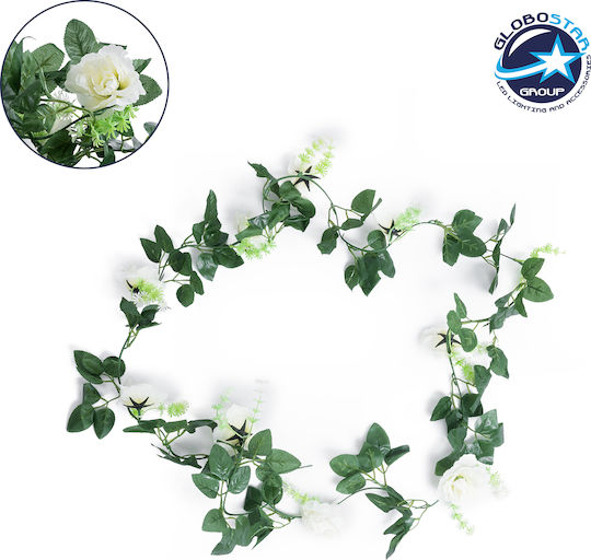 Dekorative Girlande Rose Weiße 220cm in Box GloboStar