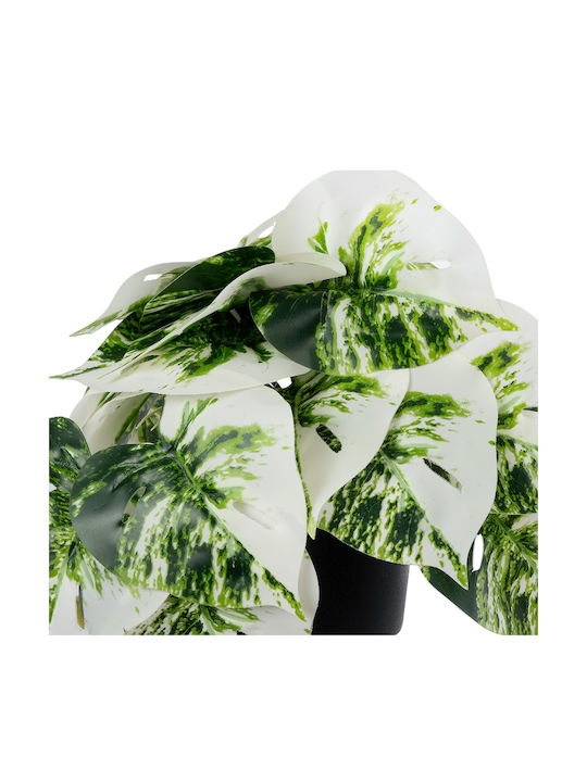 Globostar Artificial Garden Albino Monstera Plant 20946 Decorative Monstera Plant Φ23 X H16cm