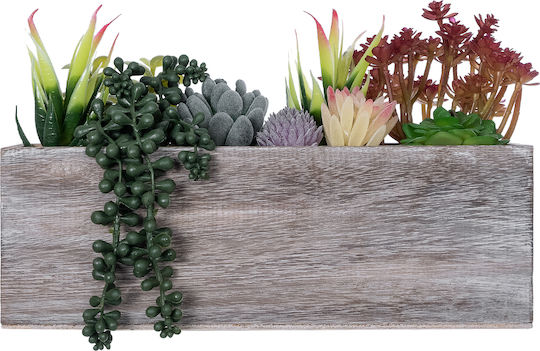 Globostar Artificial Garden Succulent Various Plant Potted Decorative Plant Mix L29 X W10 X H18cm GloboStar