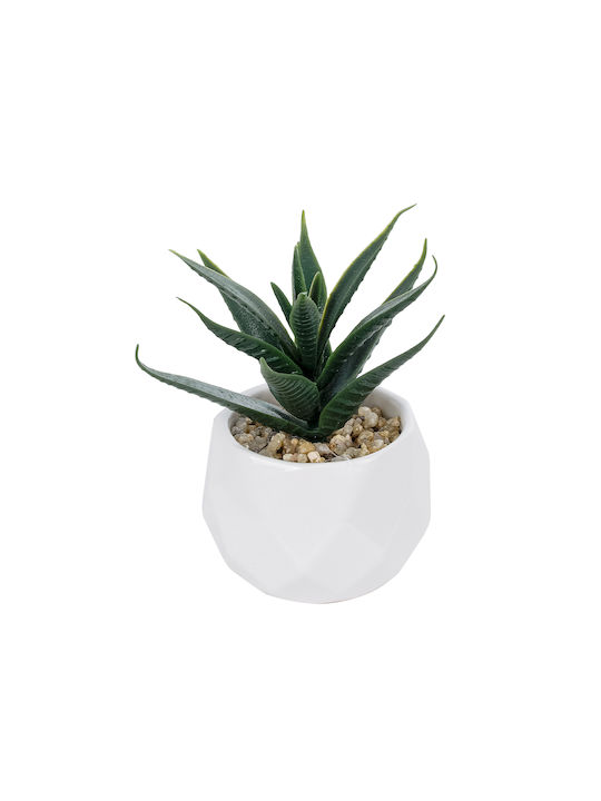 Globostar Artificial Garden Succulent Aloe Potted Plant 20992 Decorative Plant Aloe H8 X H12cm