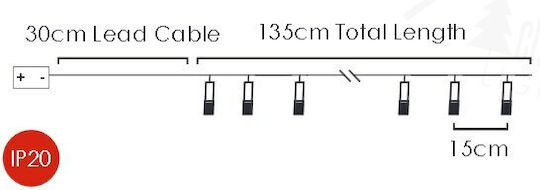 10 Lights LED White Battery in String 1pcs 10 Lights LED White Battery in String 1pcs