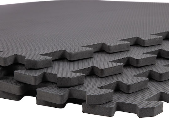 AMILA Δάπεδα Παζλ Γυμναστηρίου Μαύρα 60x60x1.2cm 4τμχ