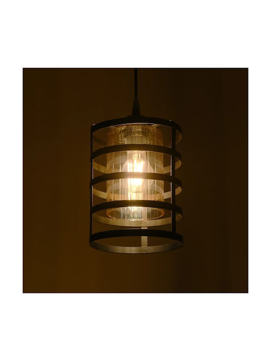 GloboStar Solon Pendant Light Bronze Grid with Socket E27 20x20x70cm