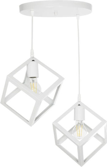 GloboStar Dise Pendant Light White with Socket E27 30x30x70cm