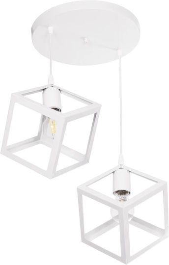 GloboStar Dise Pendant Light White with Socket E27 30x30x70cm