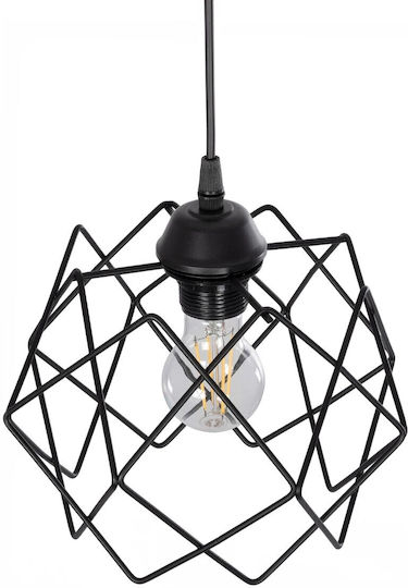 GloboStar Solon Pendant Light Black Grid with Socket E27 22x22x70cm
