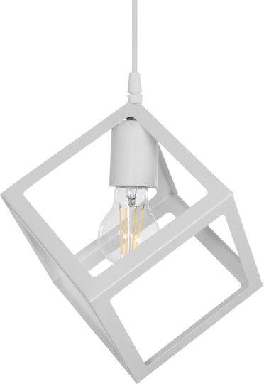 GloboStar Dise Κρεμαστό Φωτιστικό Λευκό με Ντουί E27 18x18x68εκ.