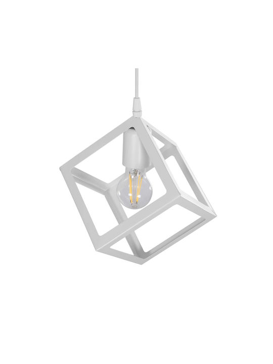 GloboStar Dise Hängelampe Weiß mit Fassung E27 18x18x68cm.