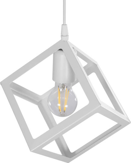 GloboStar Dise Κρεμαστό Φωτιστικό Λευκό με Ντουί E27 18x18x68εκ.