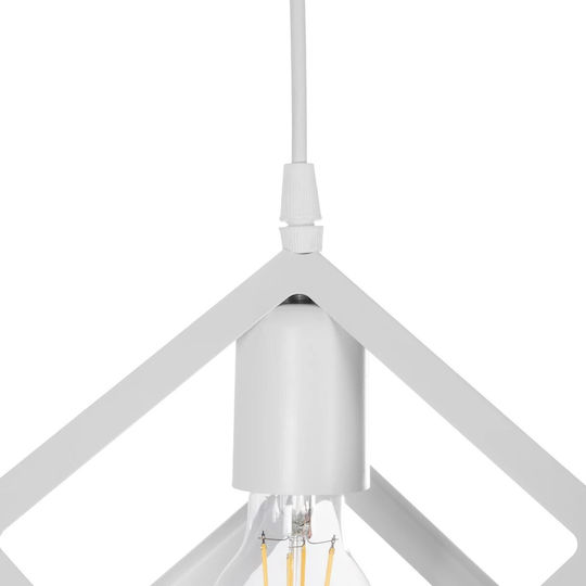 GloboStar Dise Κρεμαστό Φωτιστικό Λευκό με Ντουί E27 18x18x68εκ.