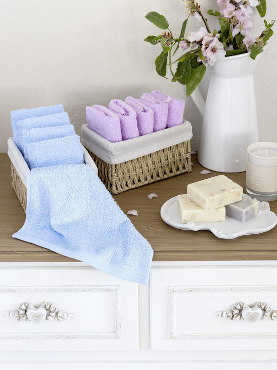 Nima Home Basket 5 Pieces Bamboo Washcloths Nest Light Blue