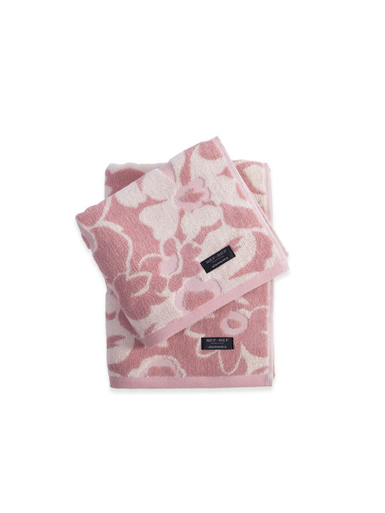 Nef-Nef Homeware Πετσέτα Σώματος Elements-blossen 70x140εκ. Mauve Βάρους 550gr/m²