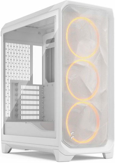 Fractal Design Meshify 3 RGB TG Clear Tint Gaming Midi Tower Κουτί Υπολογιστή με Πλαϊνό Παράθυρο Λευκό
