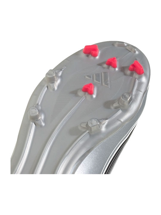 F50 Messi League FG/MG Kids Soccer Cleats & Shoes Molded Cloud White Lucid Red Silver Metallic