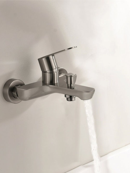 Inter Ceramic Αναμεικτική Μπαταρία Ντουζιέρας Ασημί