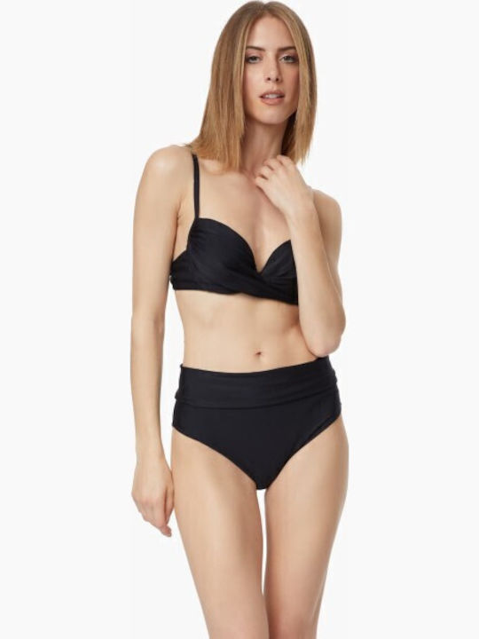 Rio Basic 90-90334 Bikini Slip Ψηλόμεσο Μαύρο