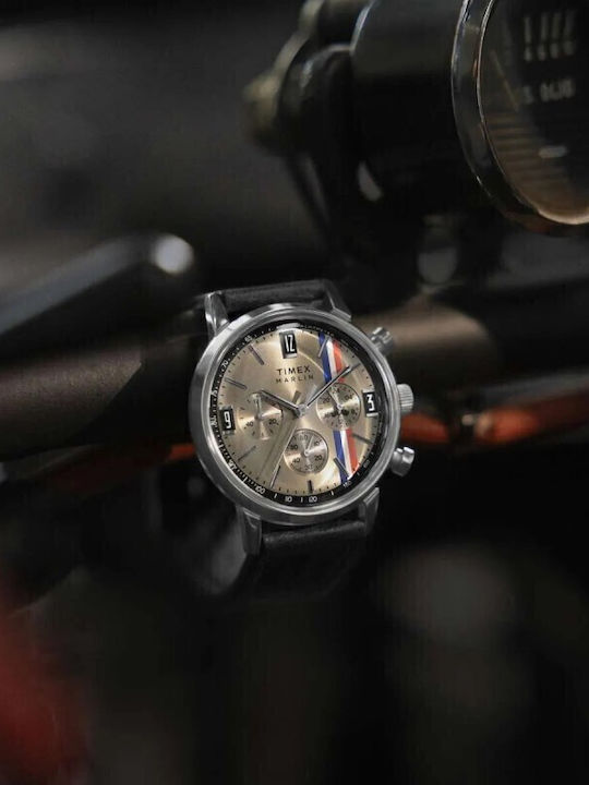 Timex Marlin Men's Watch Battery with Black Leather Strap