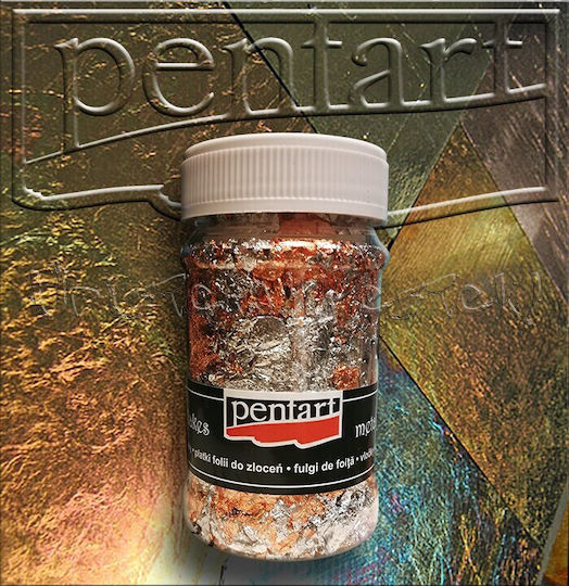 Metallic Copper Flakes Gold-Green 100ml Pentart M10