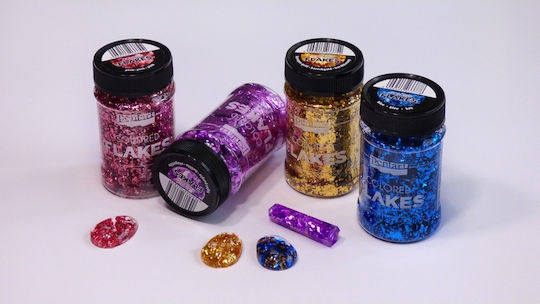 Metallicblätter Farbige Flocken Pentart 100 ml Pink