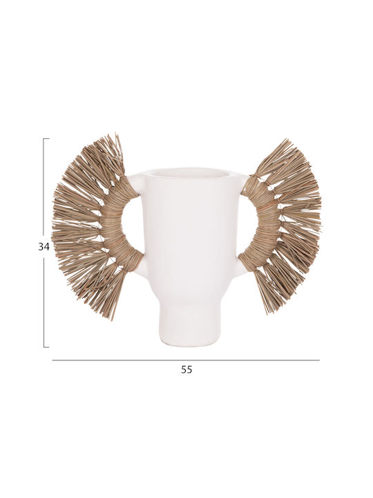 HomeMarkt Decorative Vase Alica White 55x19x34cm