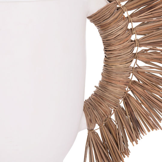 HomeMarkt Vază Decorativă Din Ceramică Alica Albă 22x22xÎnălțime 38cm