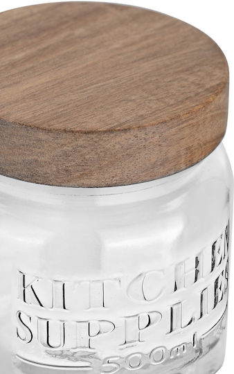 Estia Allure General Use Glass Transparent Jar with Lid 500ml