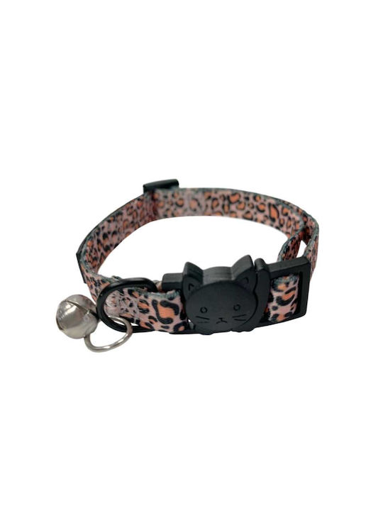 Zgarda pentru pisici Madpet, model roz cu imprimeu ghepard, 1.0x19-32cm