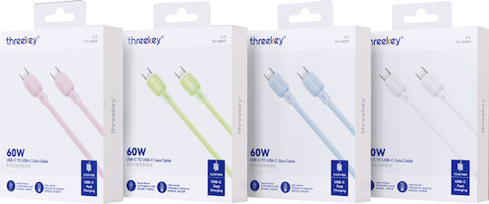 XO Regular USB 2.0 Cablu USB-C bărbătesc - USB-C 60W Roz 1m (16.005.0371)
