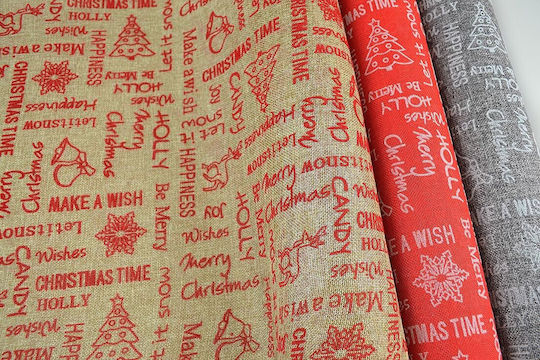 Ύφασμα Τσουβάλι Christmas Make A Wish Μπεζ 5 M Μπεζ