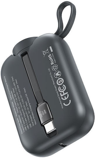 XO PR260 Power Bank 10000mAh 20W με Θύρα USB-C Μαύρο