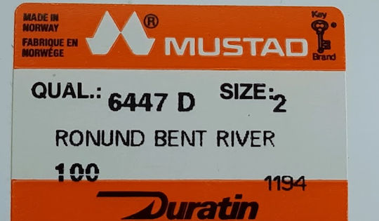 Mustad Hook 6447d No6 Made In Norway 100 pcs