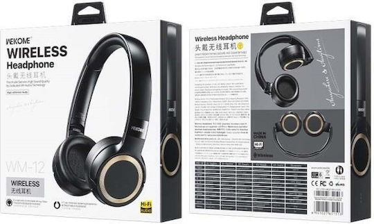 WK WM-12 Wireless / Wired On Ear Headphones with 4 hours of Operation Black