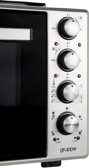Gruppe Electric Countertop Oven 50lt with 2 Burners and Air Silver