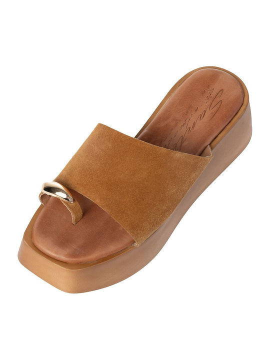 Damenplattformen Tabac Braun