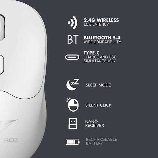 Alcatroz Airmouse Duo 6R Ασύρματο Bluetooth Ποντίκι Slate
