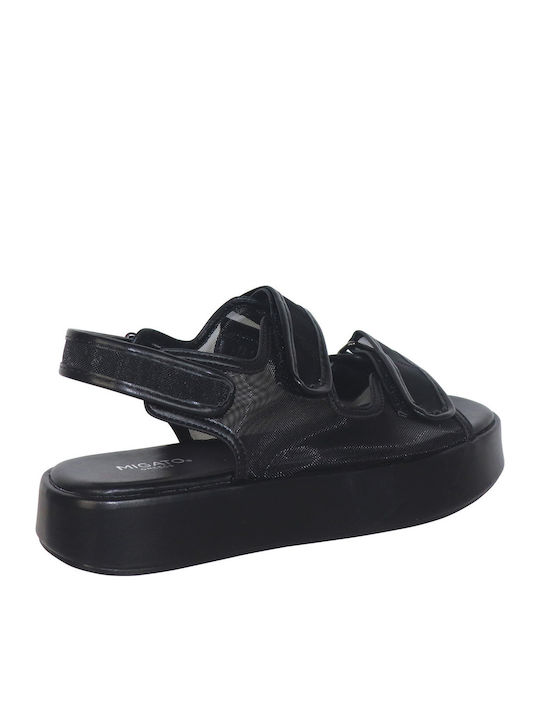 Flache Sandalen für Damen Flatforms in Schwarz Farbe