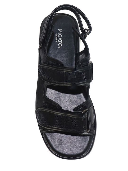 Flache Sandalen für Damen Flatforms in Schwarz Farbe