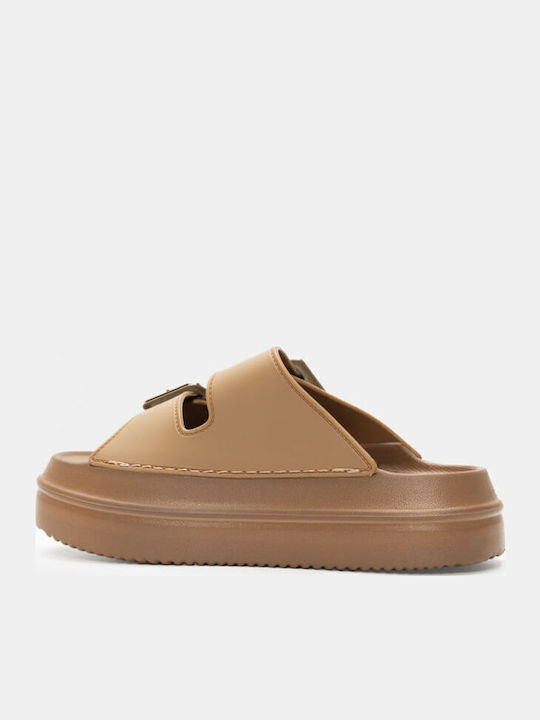 Flache Sandalen für Damen Flatforms in Braun Farbe
