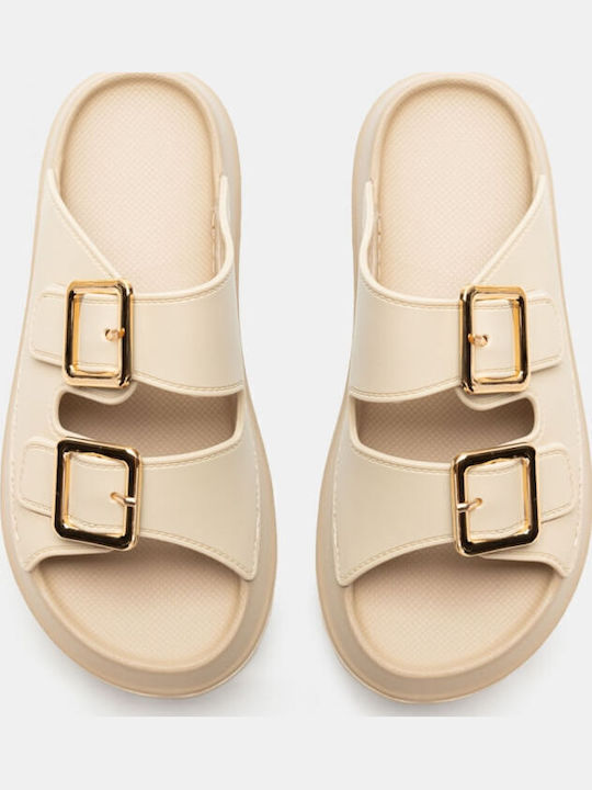 Sandale Casual Damă Flatforme Bej