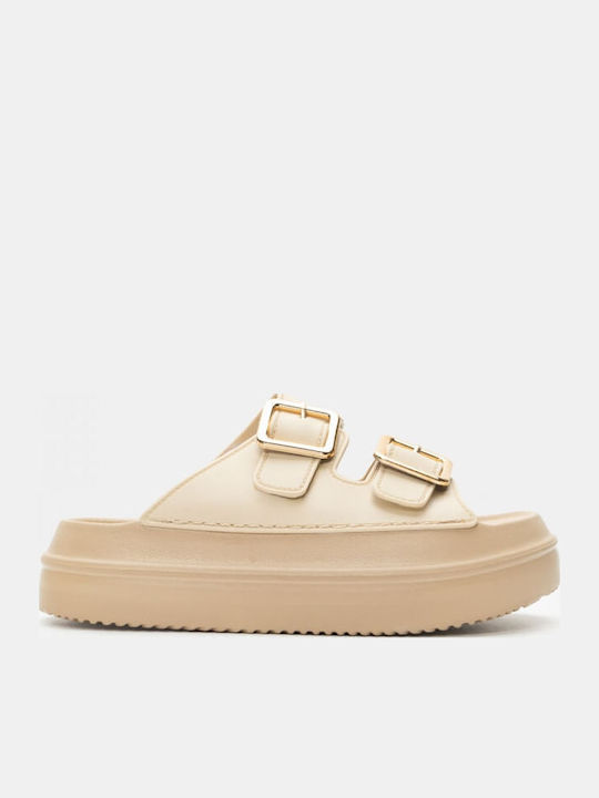 Sandale Casual Damă Flatforme Bej