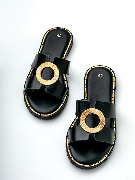 Δερμάτινα Σανδάλια Μαύρα