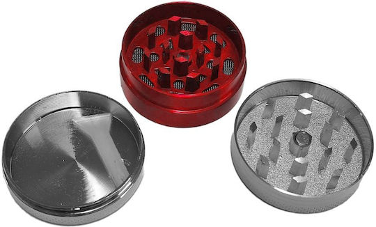 Μεταλλικός Τρίφτης Καπνού Leaf Grinder 2 Επιπέδων Amsterdam On Colors Red
