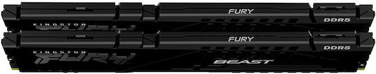 Kingston FURY Beast DDR5 128GB RAM με 2x64GB Modules και Ταχύτητα 5600 για Desktop