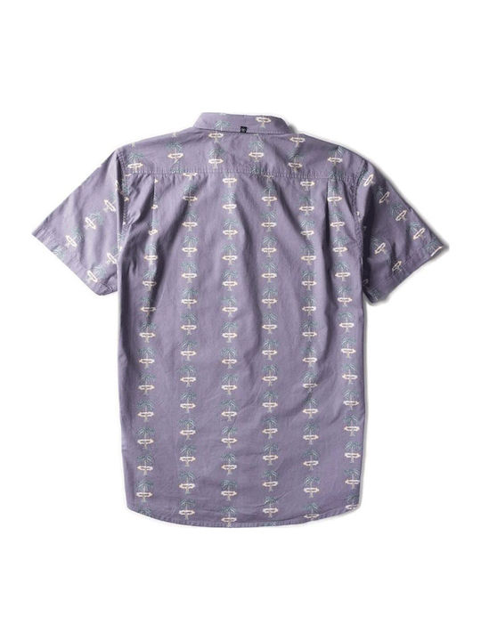 Cu mânecă scurtă Bumbac Cămașă Dusty Lilac