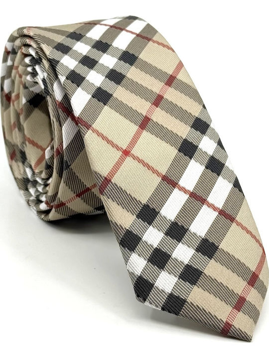 Legend Accessories Set of Men's Silk Printed Tie in Beige Colour