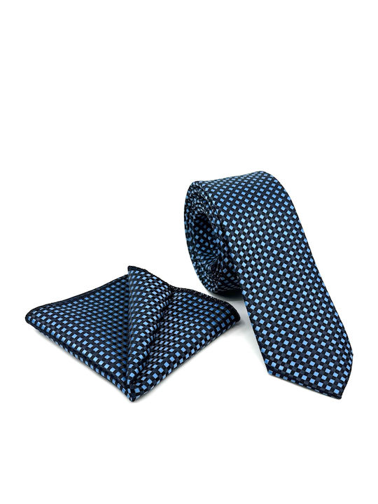 Legend Accessories Σετ Ανδρικής Γραβάτας με Σχέδια σε Μπλε Χρώμα
