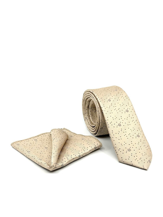 Legend Accessories Set de Cravată pentru Bărbați Tipărit în Culorea Bej